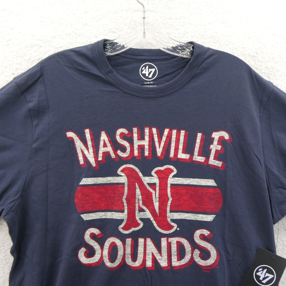 '47 Brand Shirt Mens Large Nashville Sounds Navy Blue Cotton MiLB Baseball New - Picture 3 of 10